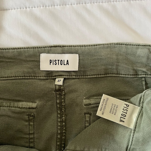 Pistola Mara Straight Leg Utility Cropped Pants in Olive Green Size 27 - Picture 5 of 8